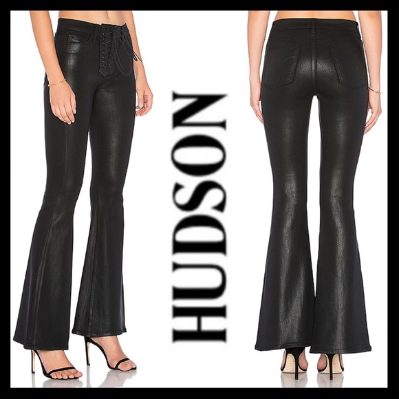 🔥SALE🔥NWT⭐️HP⭐️ Hudson High Waist Lace-Up Flare Jean - Picture 2 of 16